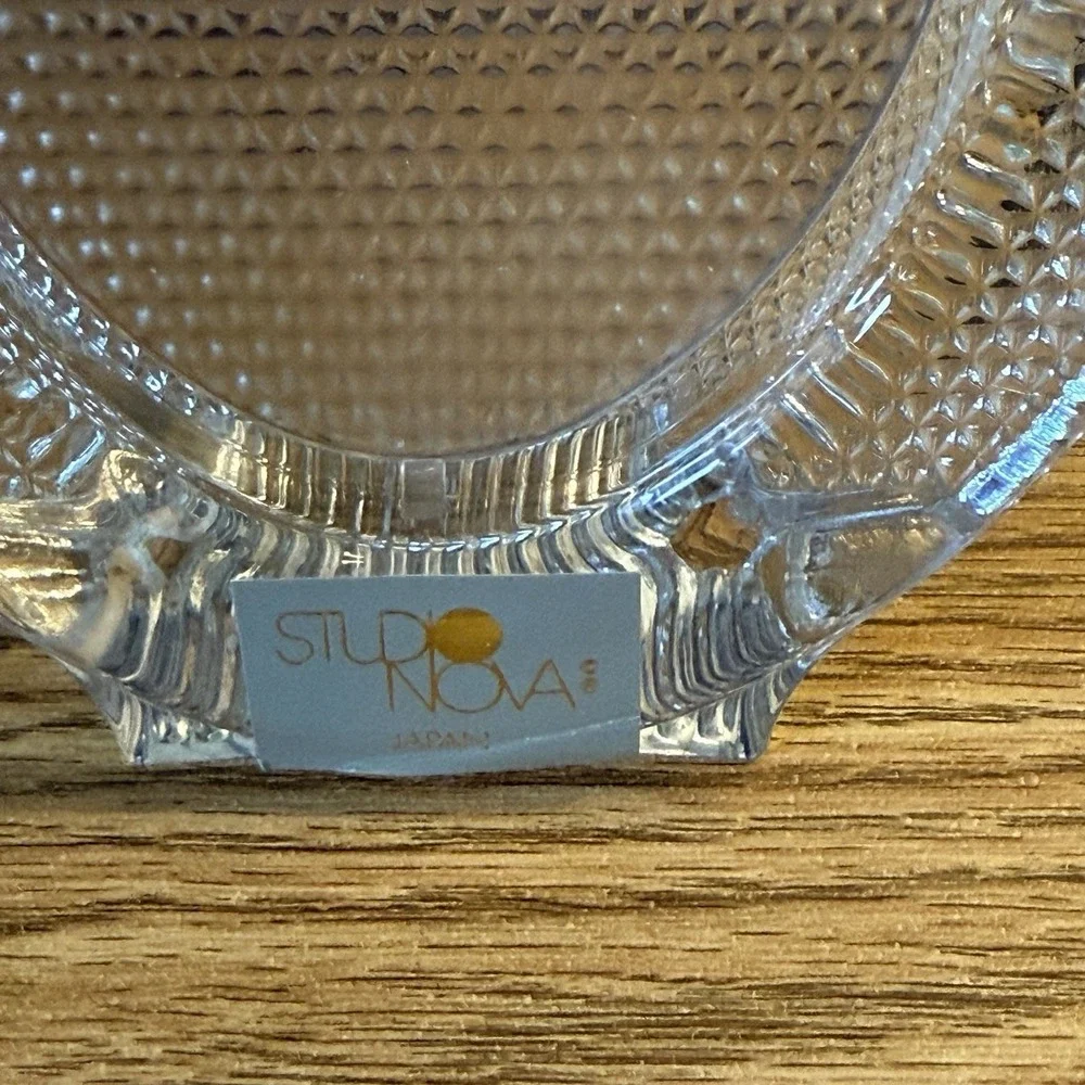 Clear Glass Oval Picture Frame Heavy Textured Self Standing Studio Nova‎